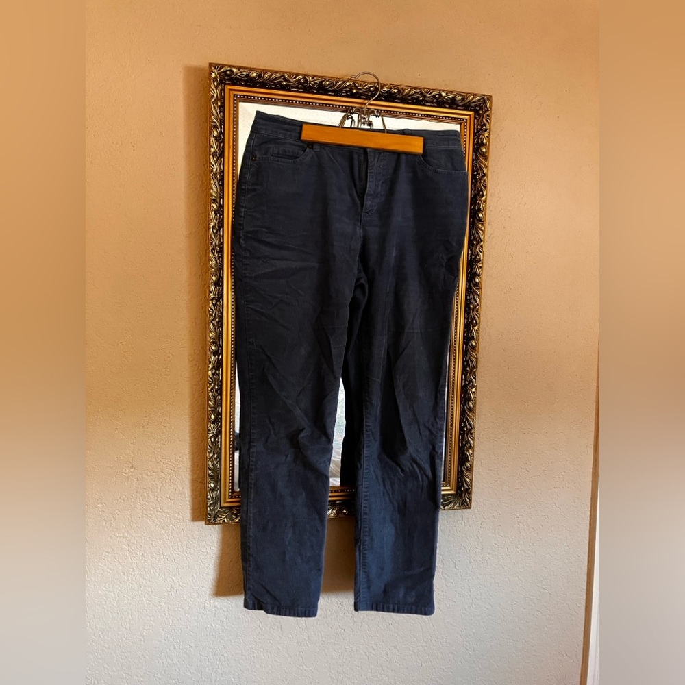 Coldwater Creek Blue Corduroy Straight Leg Pants
